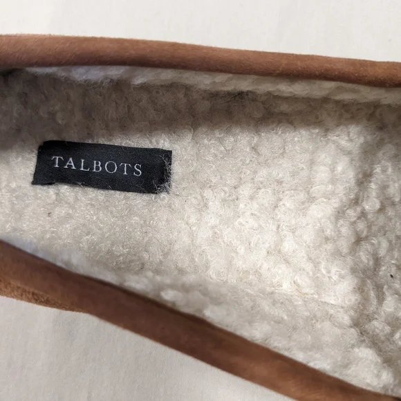 Talbot's Cassidy Brown Suede Loafers with Shearling Lining- Size 7 M - Picture 10 of 13